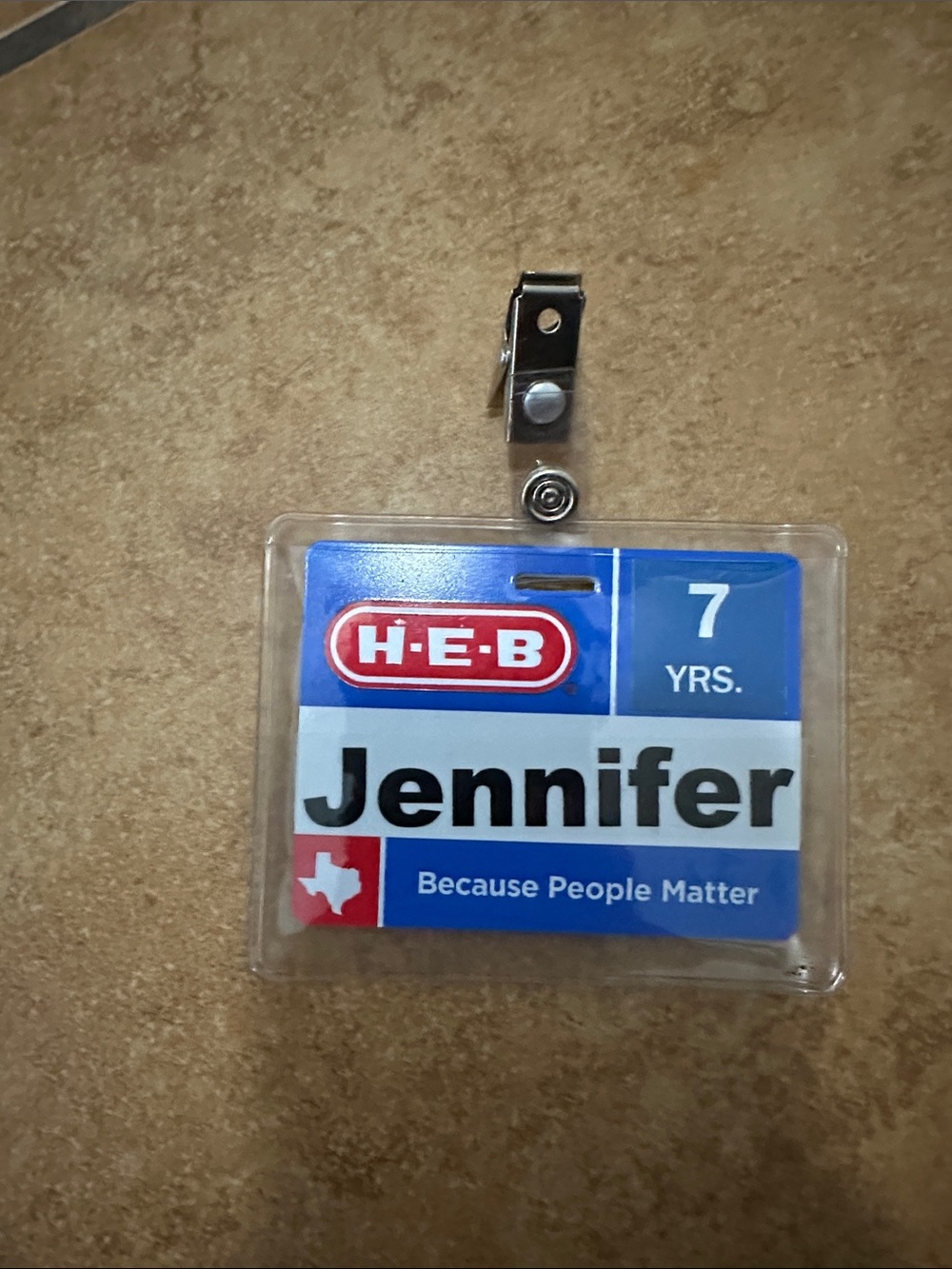 HEB name tag Jennifer